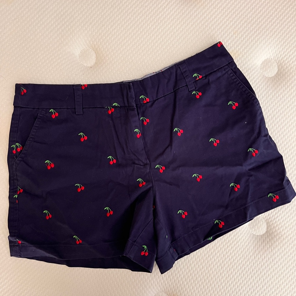 Cherry Print Shorts in Navy